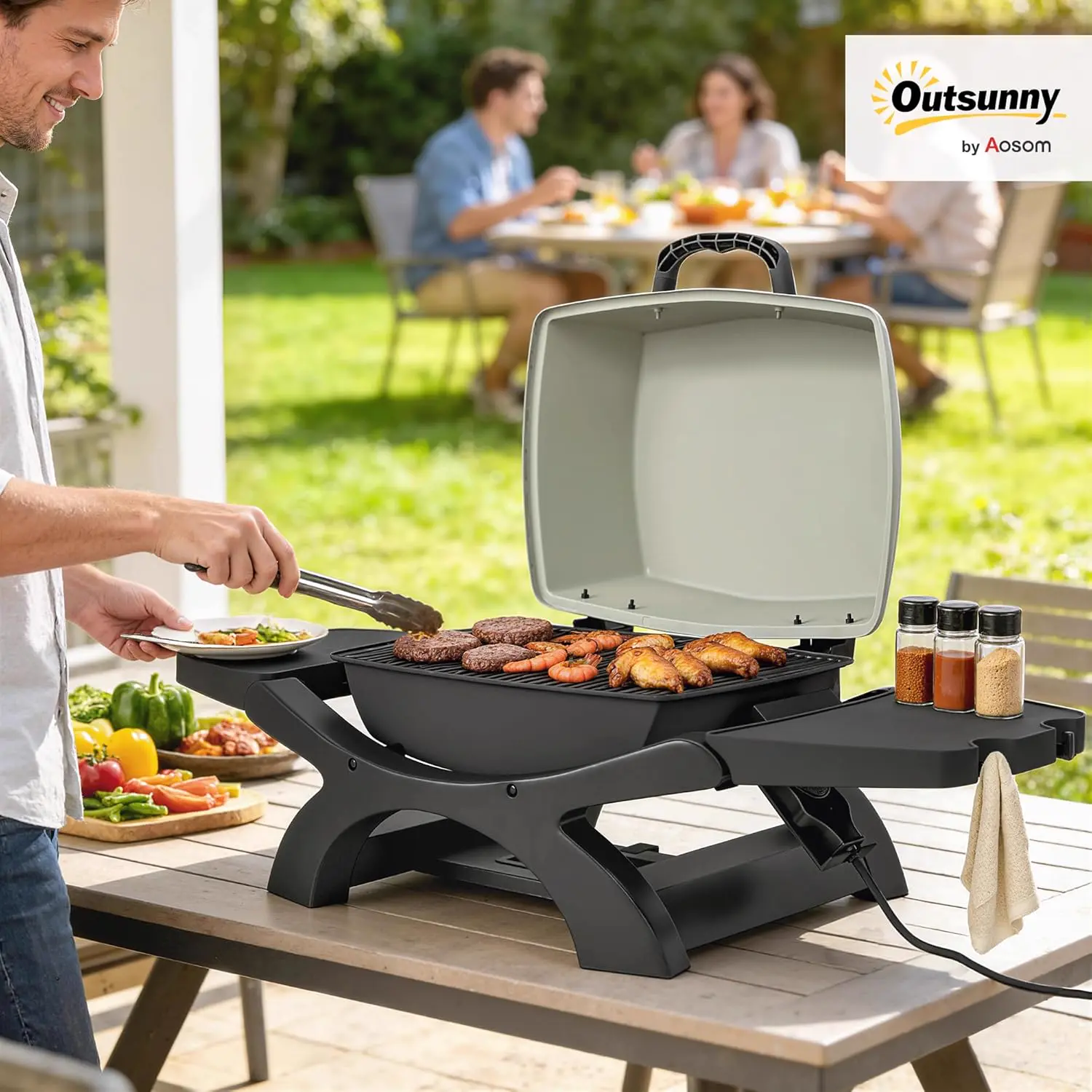 Barbecue électrique noir vue 2