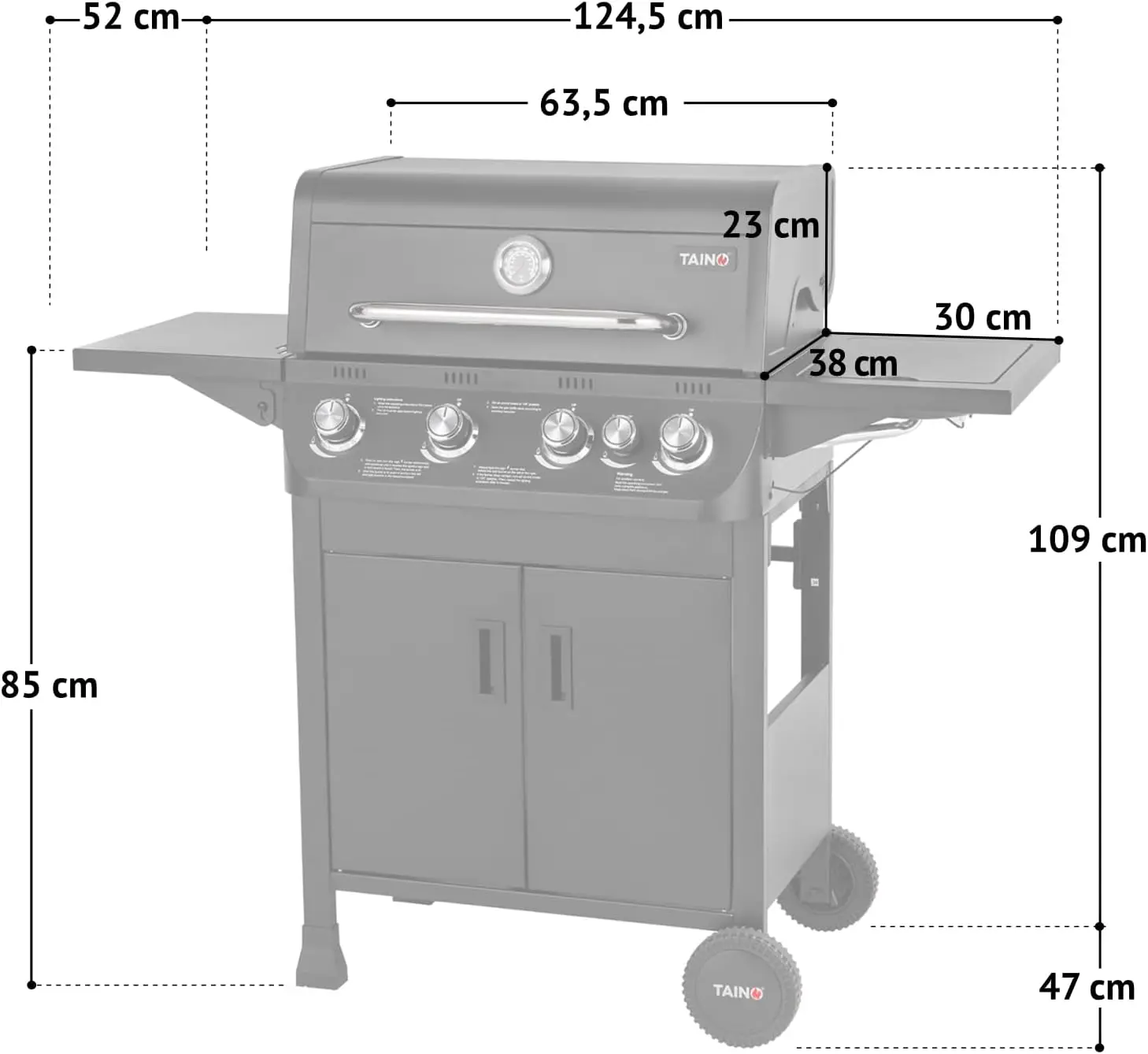 Barbecue à gaz en métal 60 m² vue 3