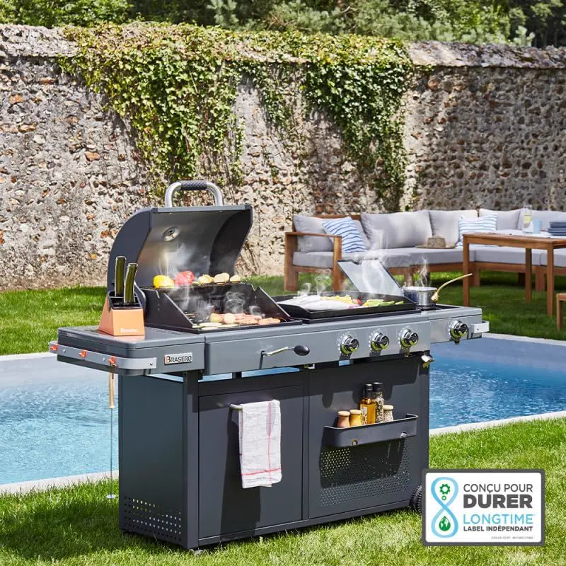 Barbecue à gaz en métal vue 2