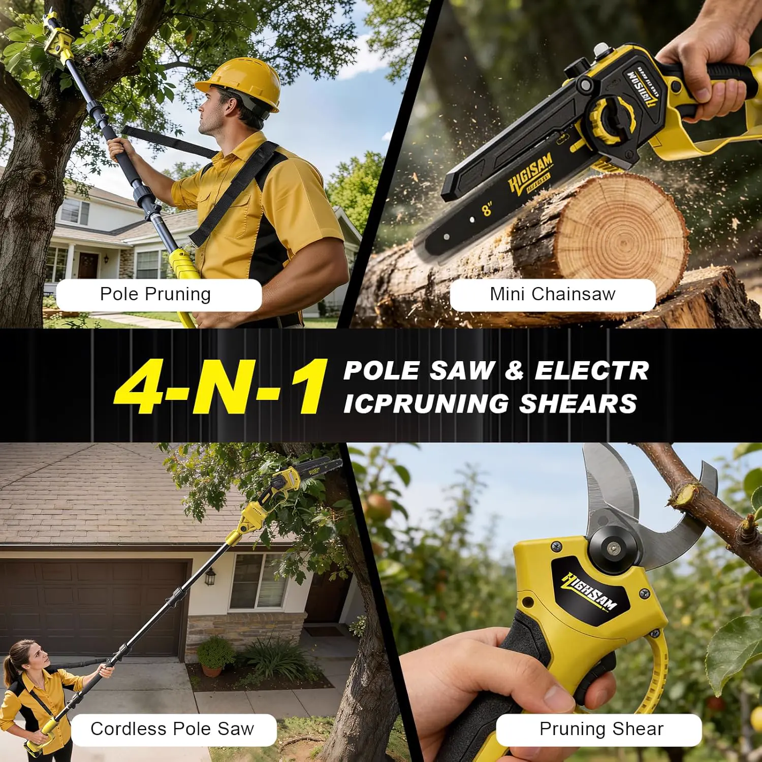 Tronçonneuse à batterie en bois jaune 2x4 m vue 2