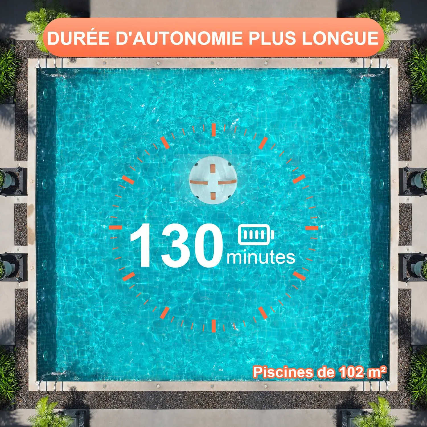 Robot piscine Robot Piscine sans Fil 130 Minutes de Nettoyage vue 4