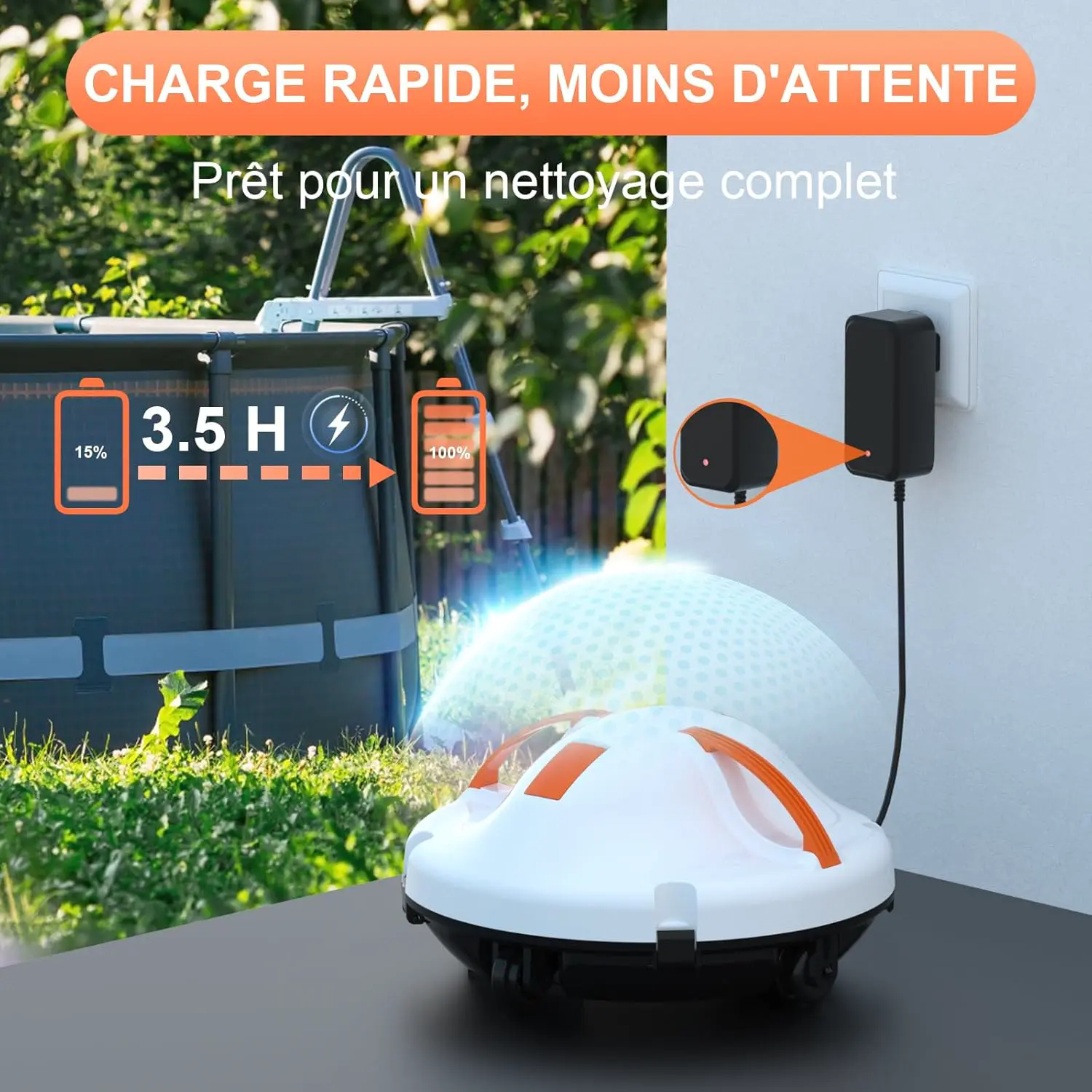 Robot piscine Robot Piscine sans Fil 130 Minutes de Nettoyage vue 5
