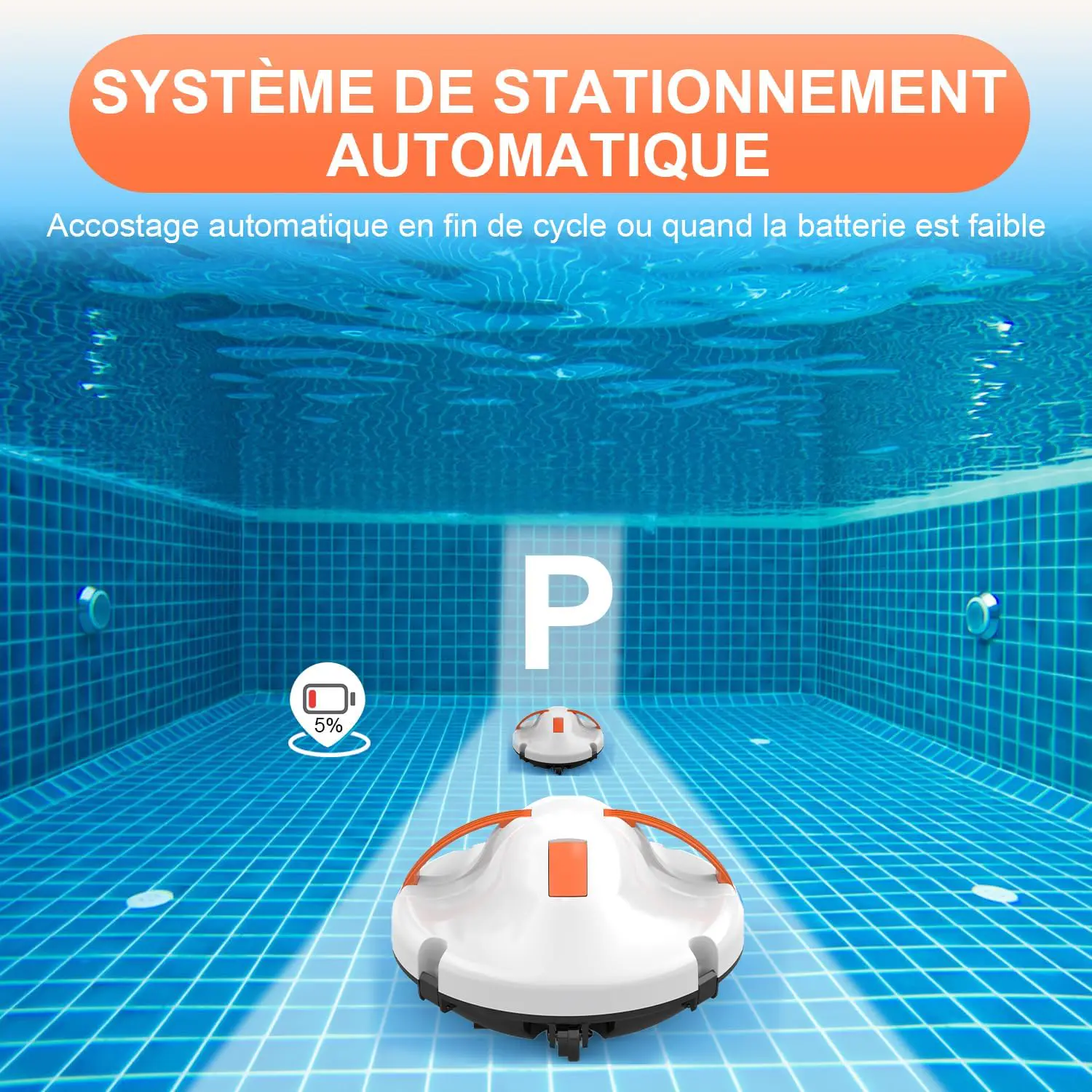 Robot piscine Robot Piscine sans Fil 130 Minutes de Nettoyage vue 6