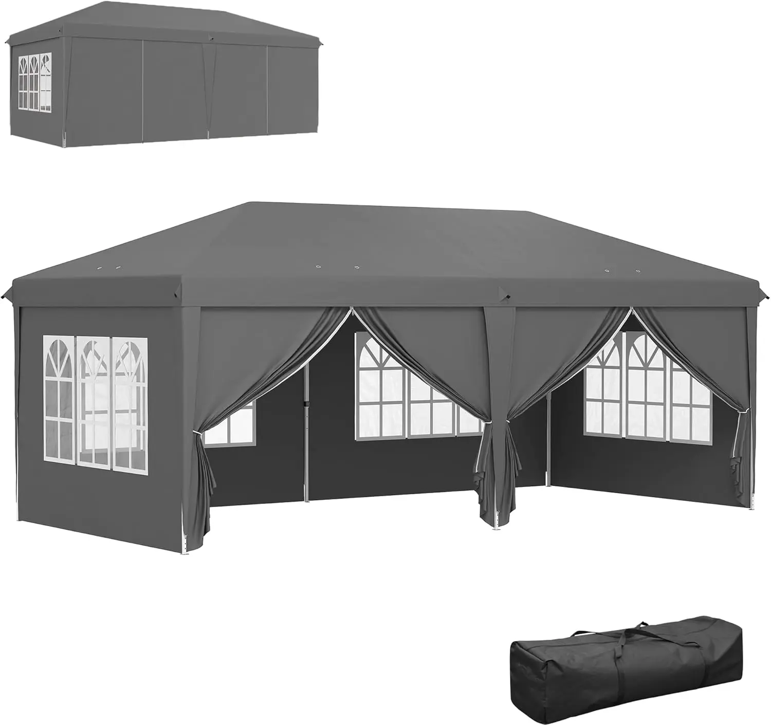 Outsunny Tonnelle de Jardin 3x6m Barnum Pliant avec Côtés Amovibles