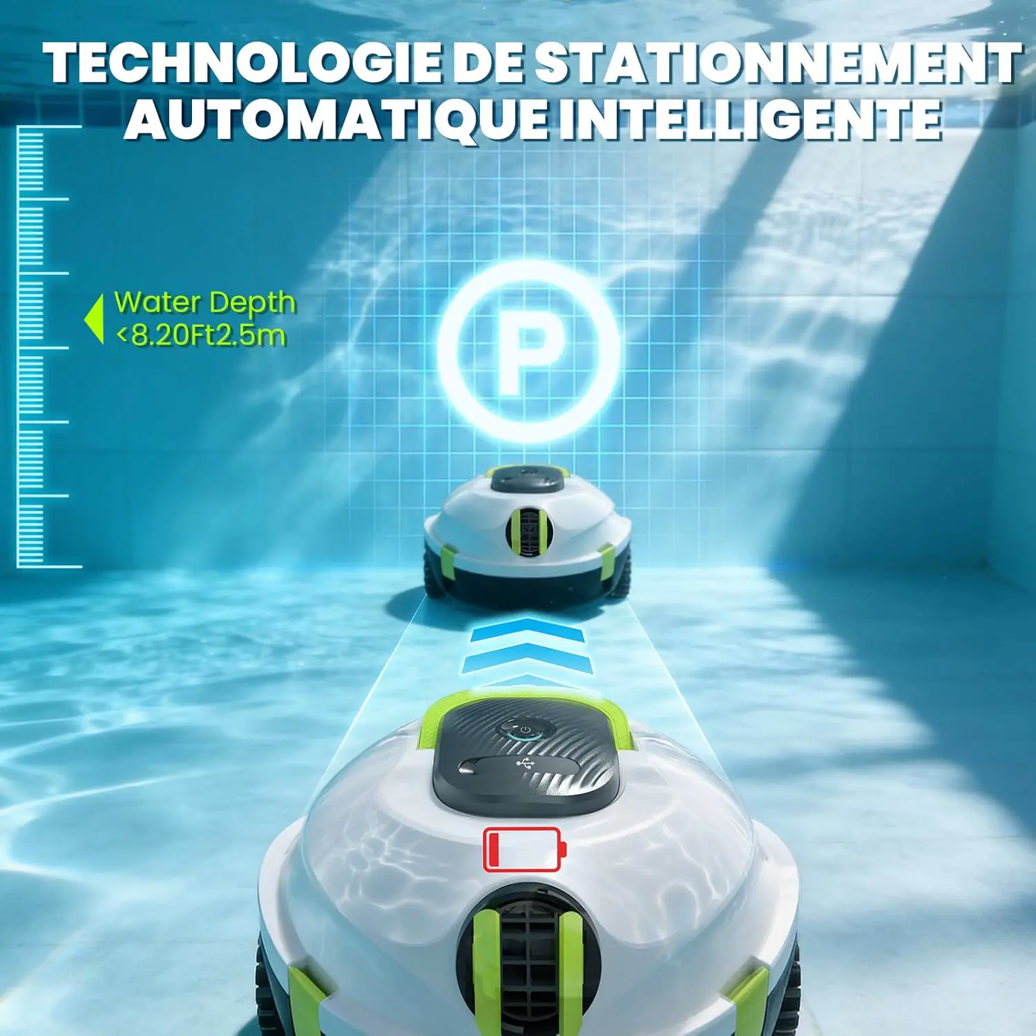Robot piscine blanc vue 4