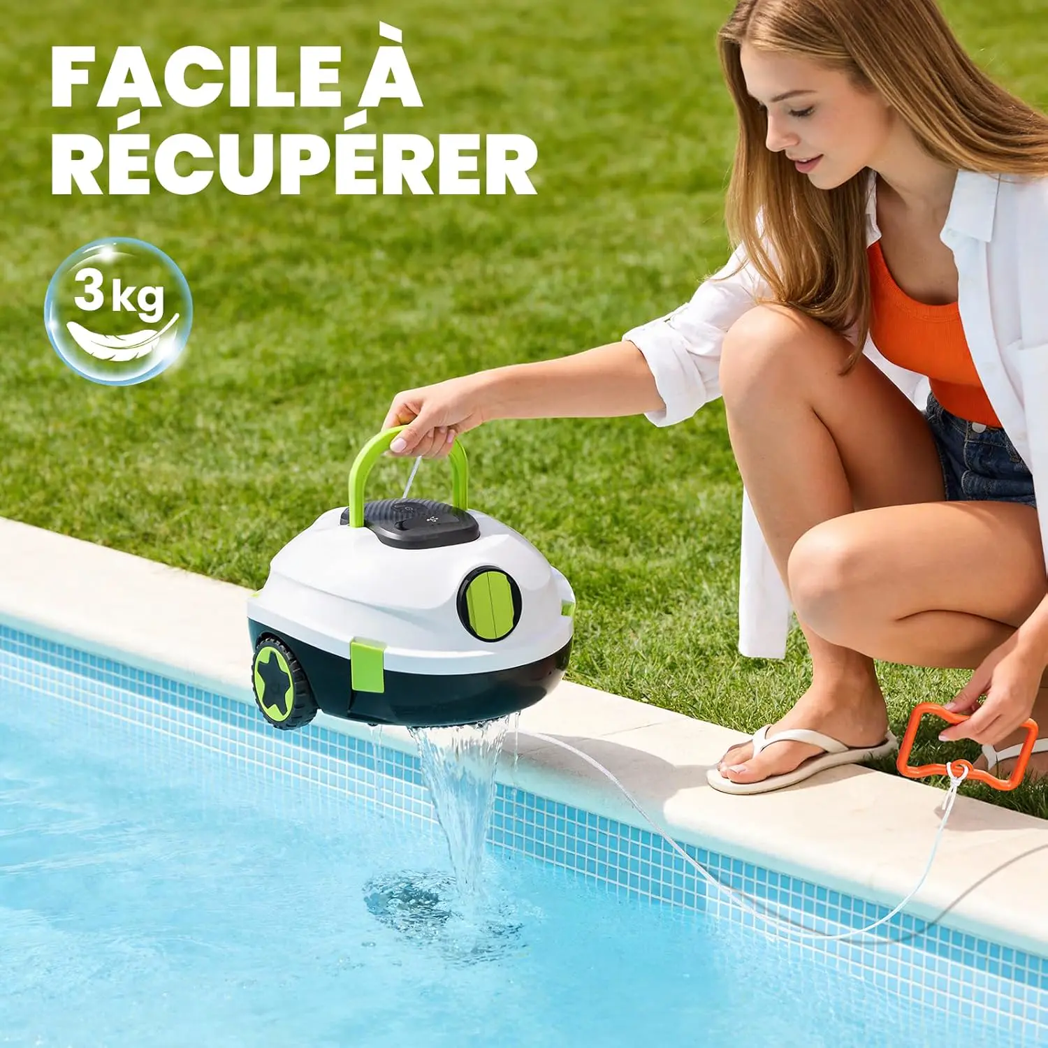 Robot piscine blanc vue 7