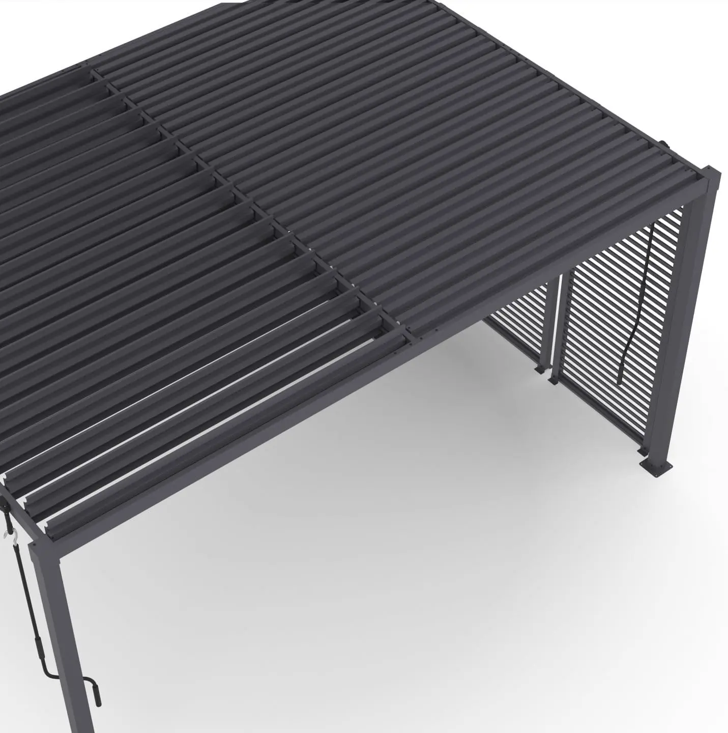 Pergola en métal gris 3x4 m vue 2