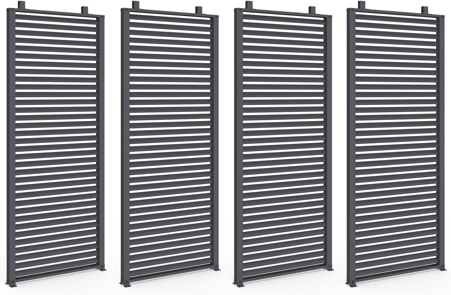 Pergola en métal gris 3x4 m vue 4