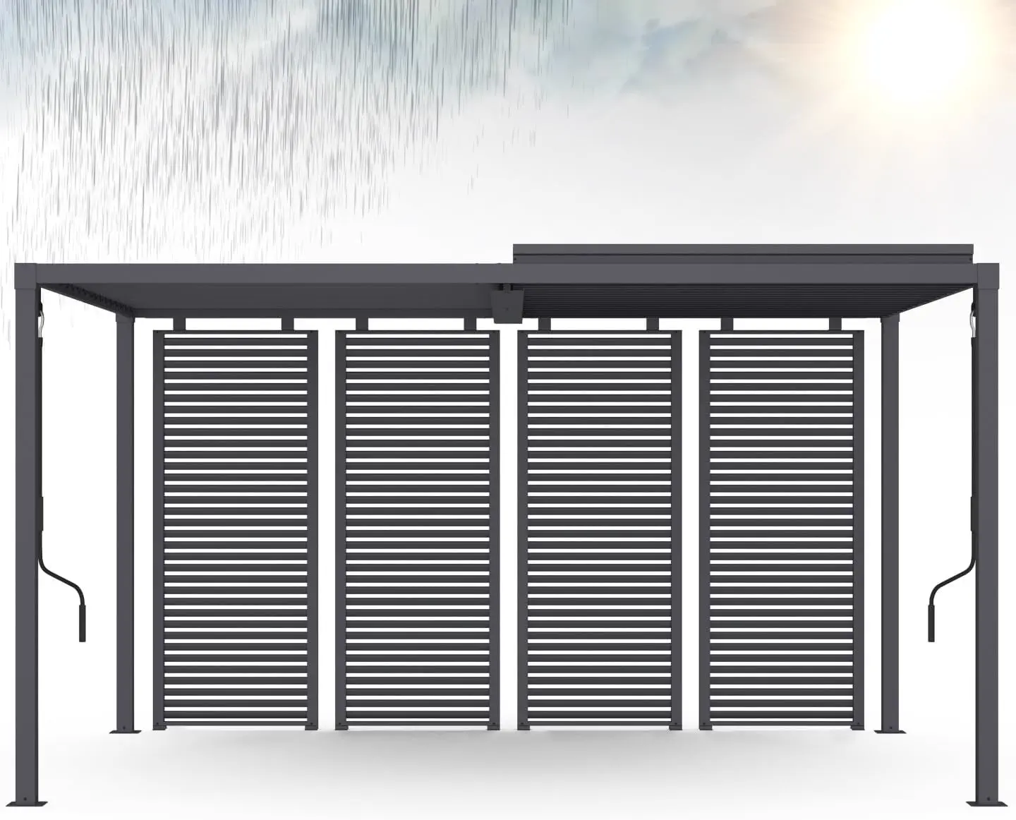 Pergola en métal gris 3x4 m vue 7
