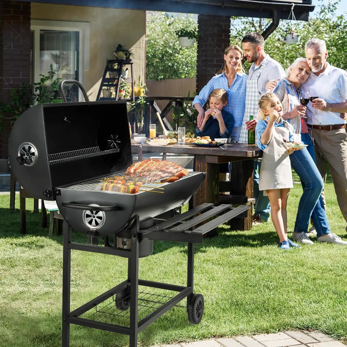 Barbecue à charbon en métal 70 m² vue 7