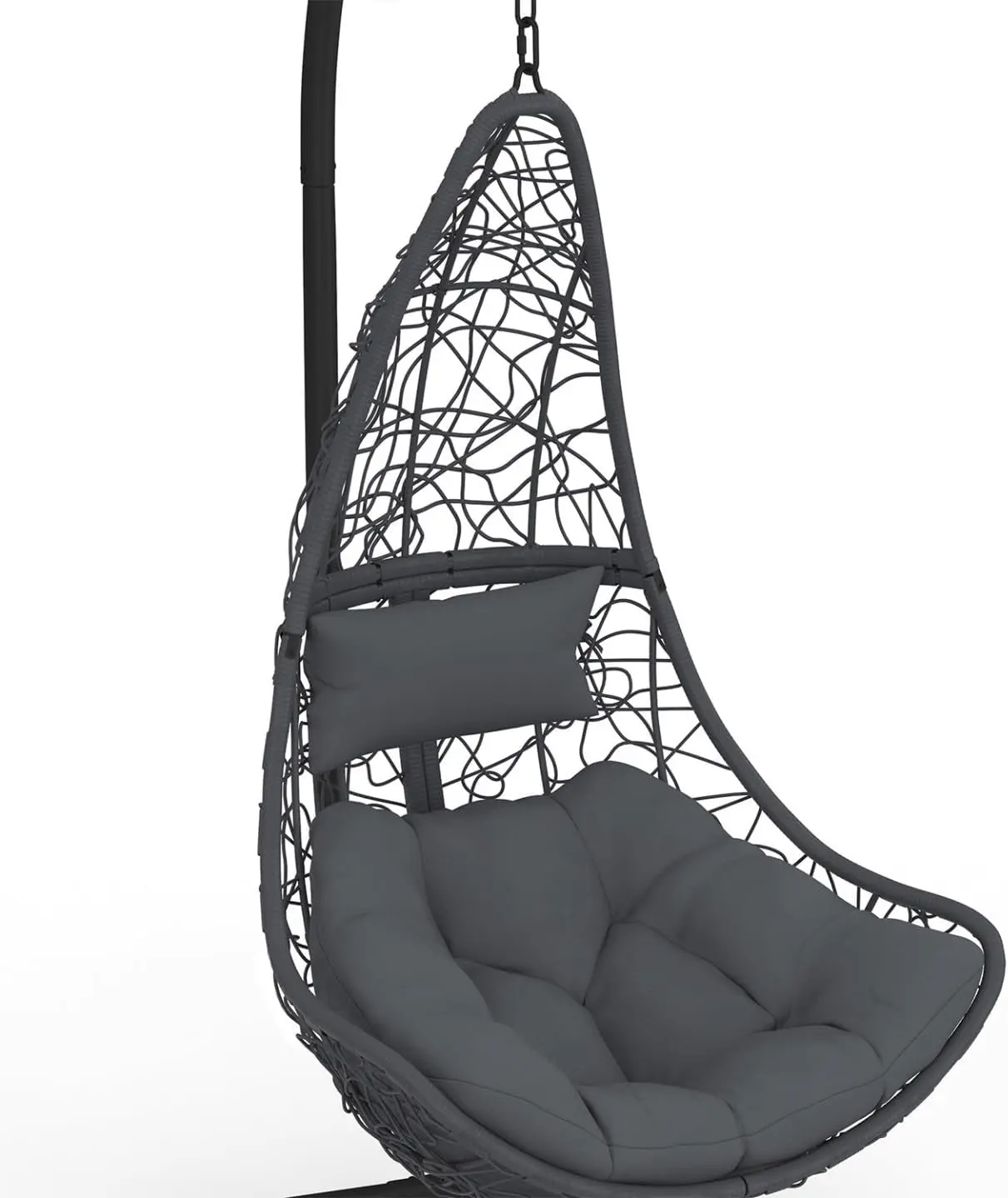 Fauteuils suspendus en rotin gris vue 7