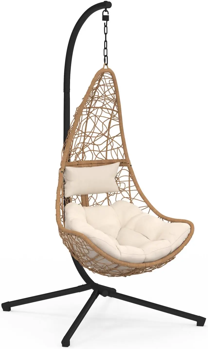 IDMarket - Fauteuil Demi-Lune Suspendu ajouré Effet rotin avec