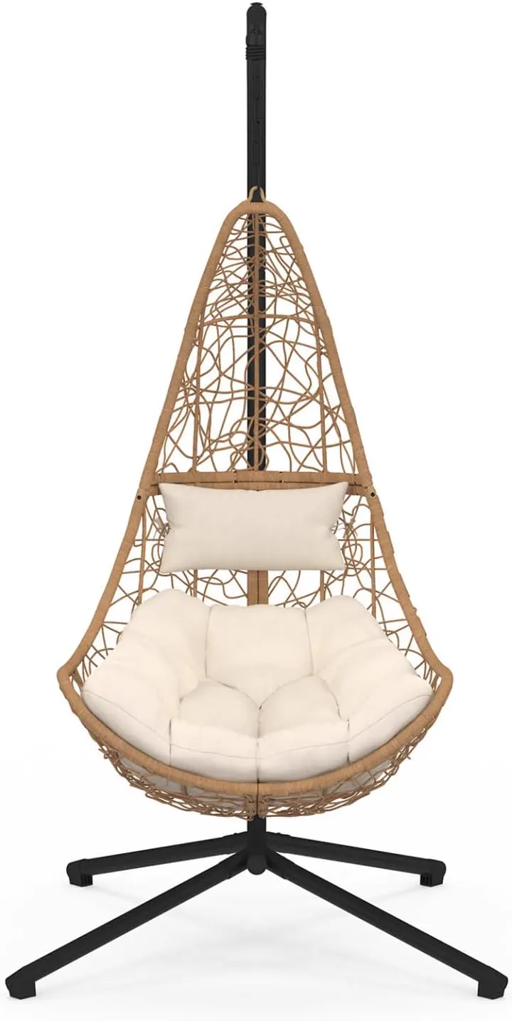 Fauteuils suspendus en rotin noir vue 5