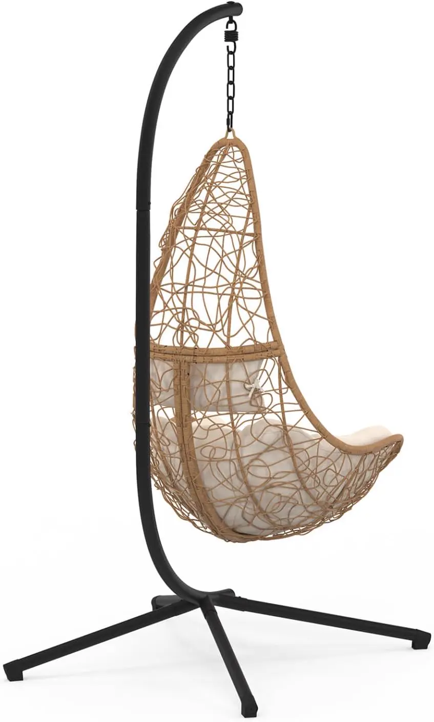 Fauteuils suspendus en rotin noir vue 6