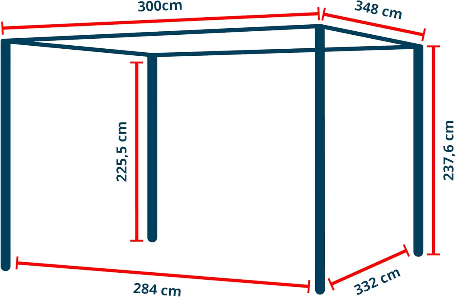 Pergola en métal anthracite 3x3,5 m vue 5