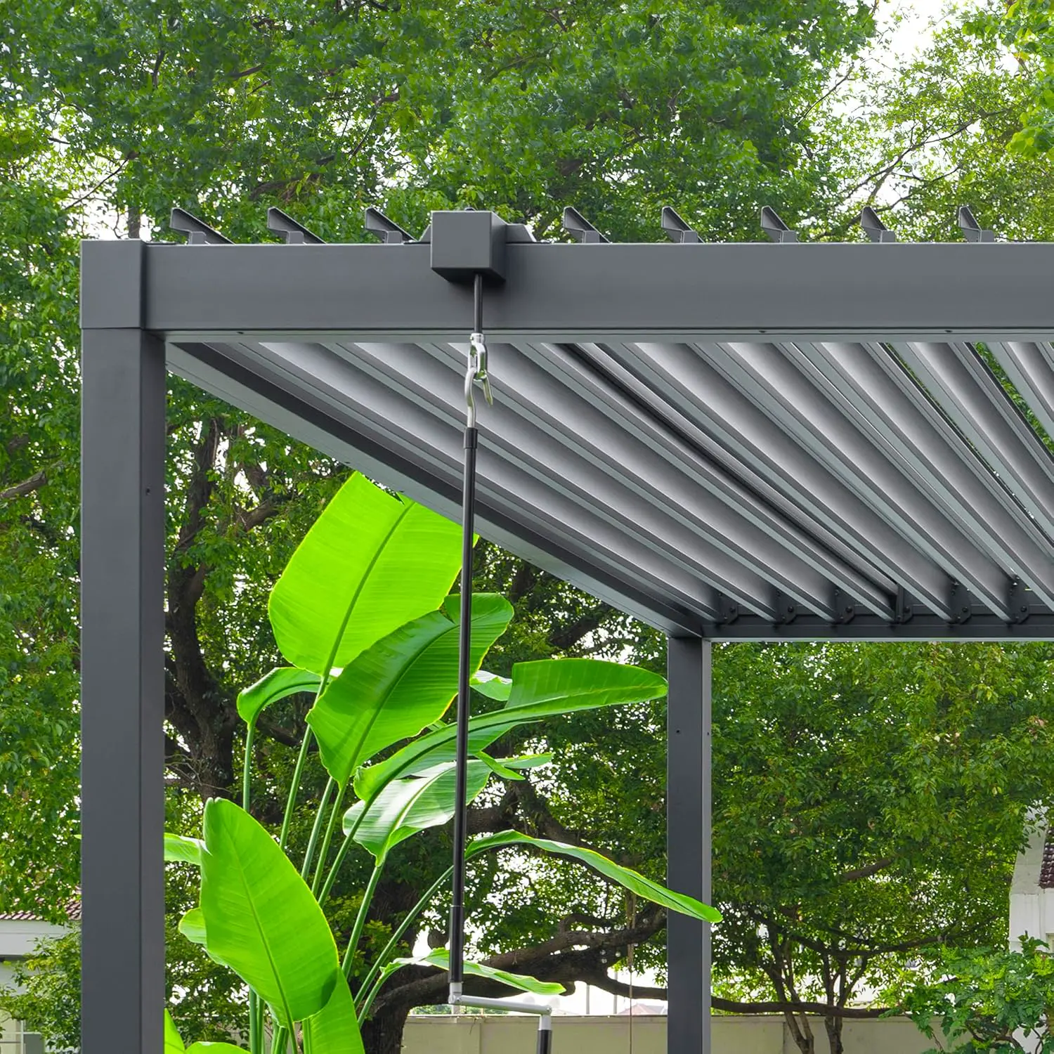 Pergola en métal anthracite 3x3,5 m vue 6