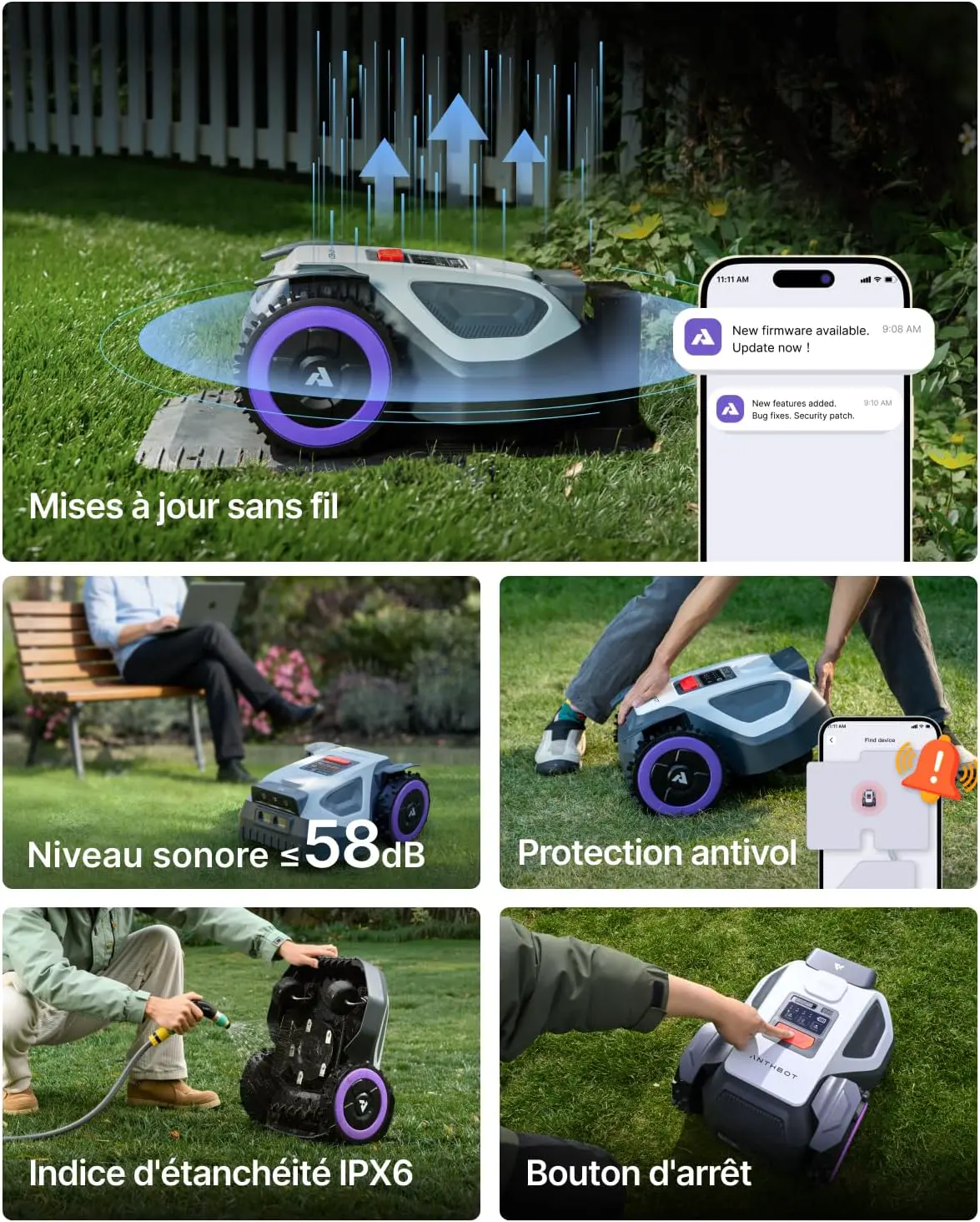 Robot tondeuse ANTHBOT Tondeuse Robot — 1050 m², M9, RTK + Vis… vue 9
