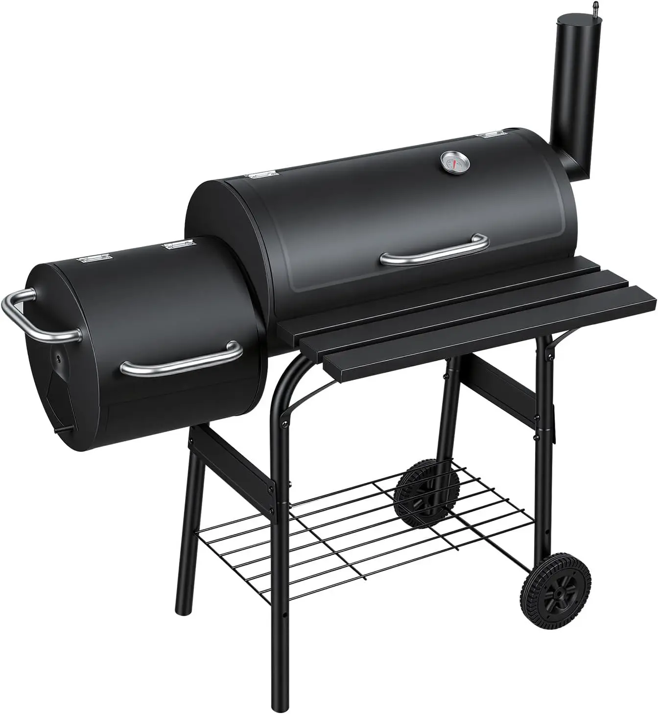 Barbecue à charbon de bois avec 2 chambres