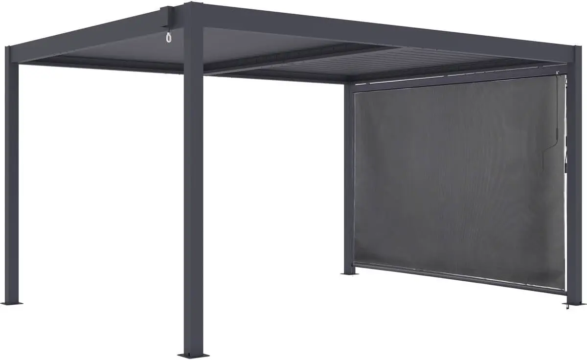 Pergola en aluminium gris 3x4 m vue 2