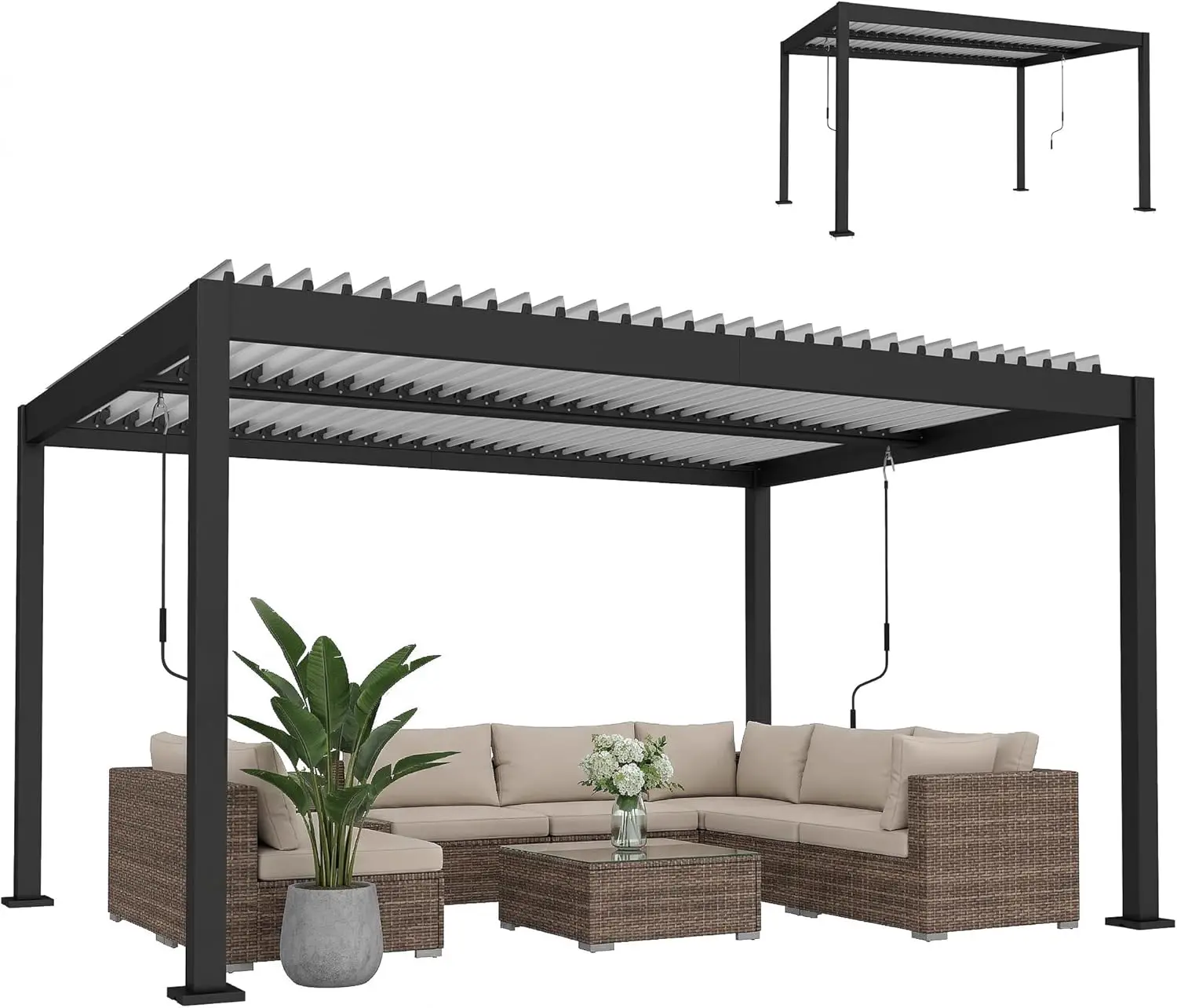 Outsunny Pergola Bioclimatique 4x3m