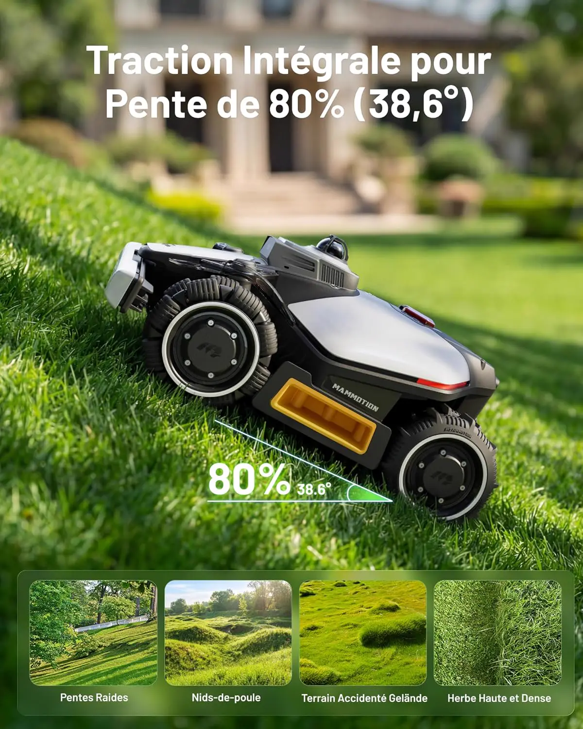 Robot tondeuse MAMMOTION LUBA Mini 2 AWD 1500 Robot Tondeuse s… vue 6