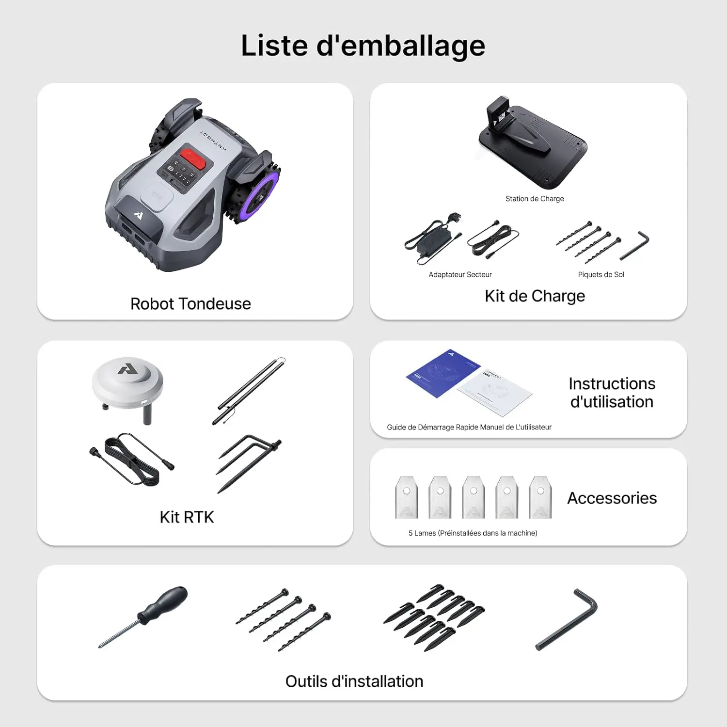 Robot tondeuse ANTHBOT M5 Robot Tondeuse sans Fil vue 10