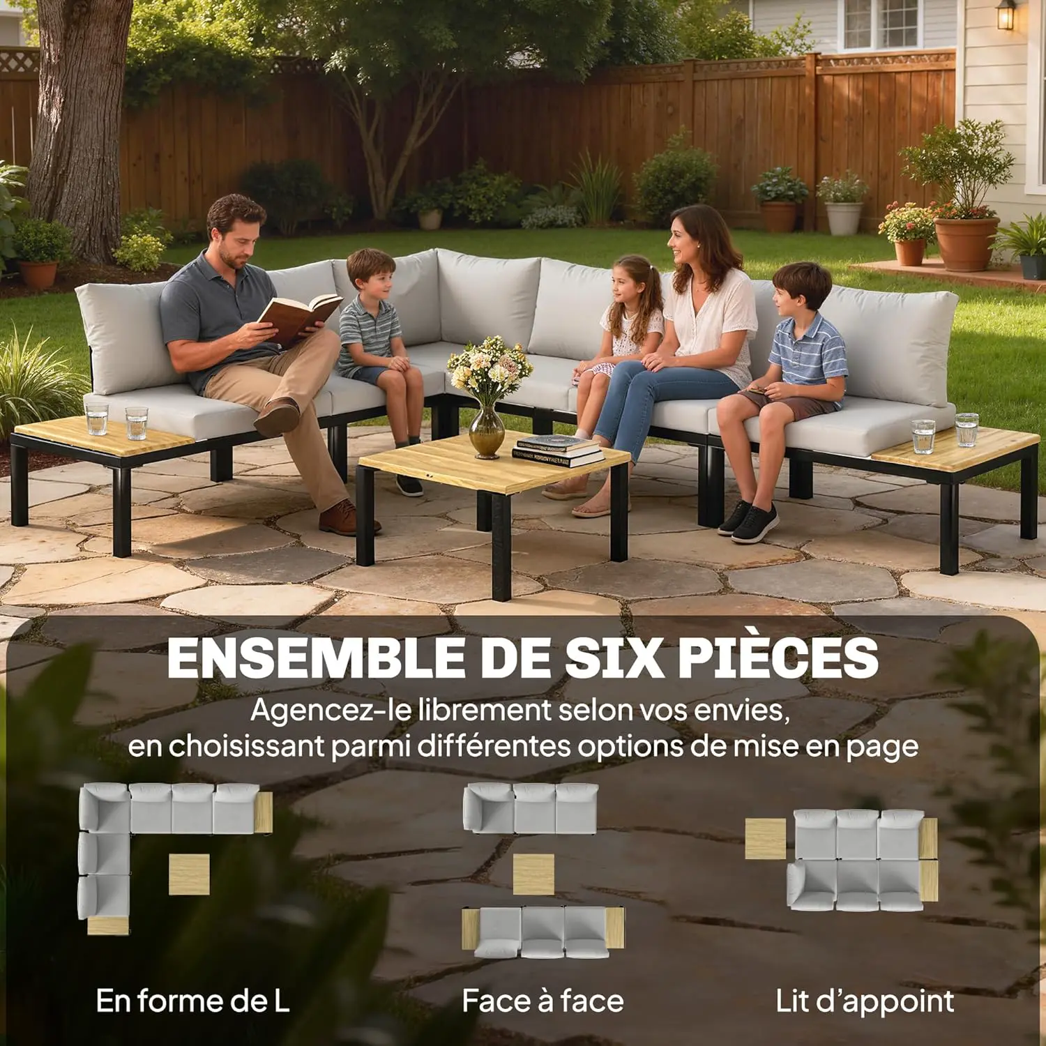 Salon de jardin Modulaire 6 Pièces vue 3