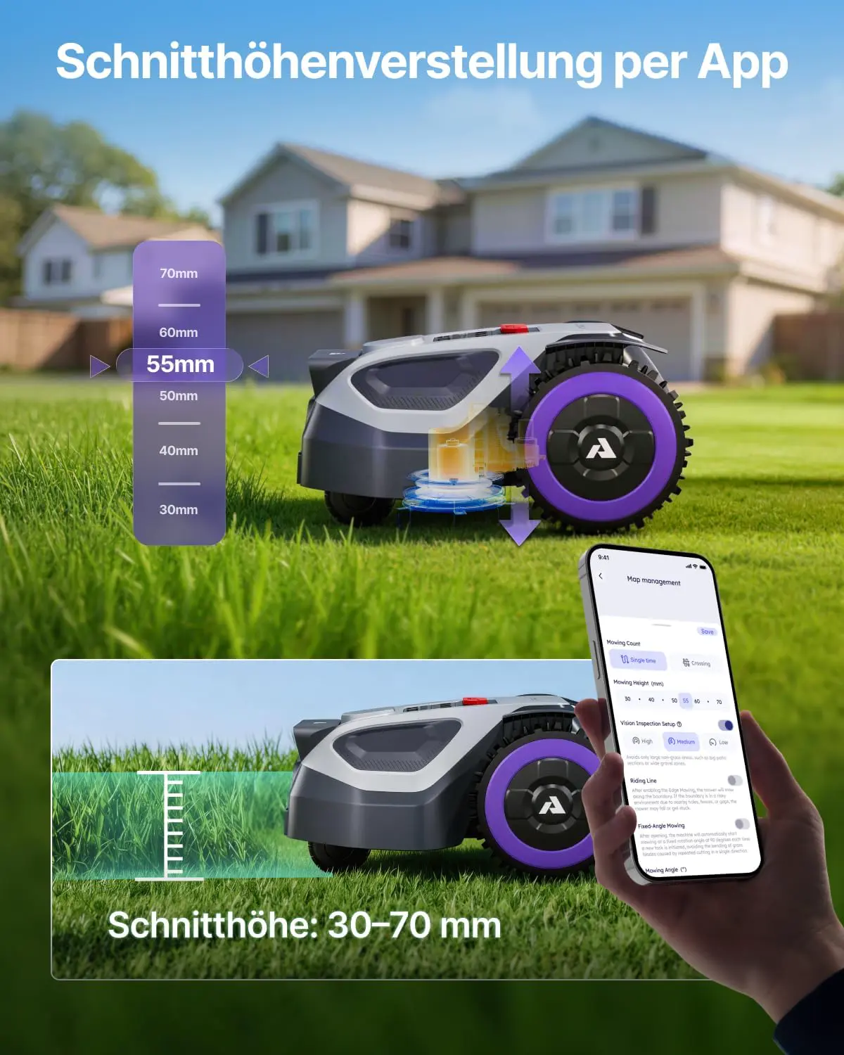 Robot tondeuse ANTHBOT Robot Tondeuse sans Fil M9 avec Garage… vue 4
