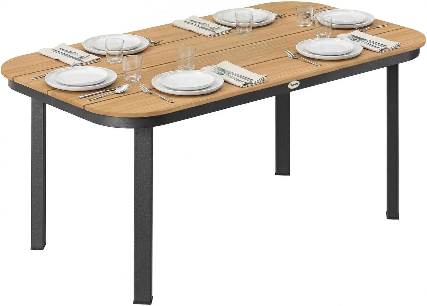Outsunny Table de Jardin Rectangulaire pour 4-6 Personnes