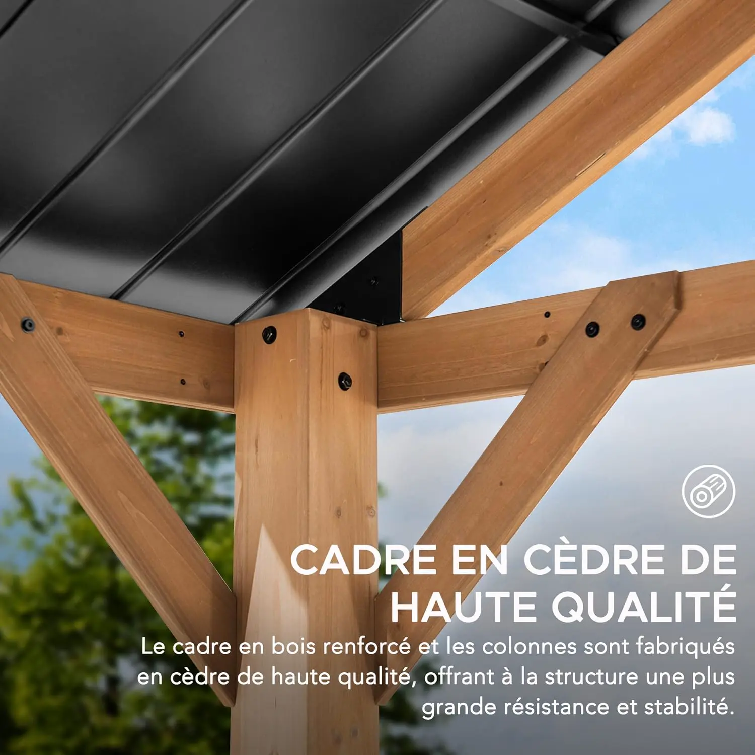 Pergola en métal naturel 4,6x4 m vue 5
