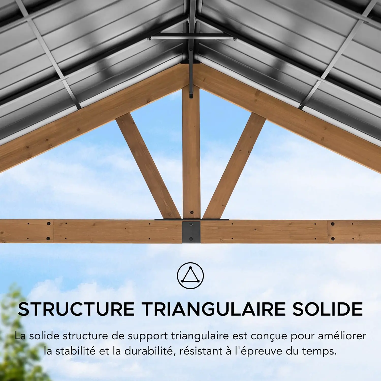 Pergola en métal naturel 4,6x4 m vue 6
