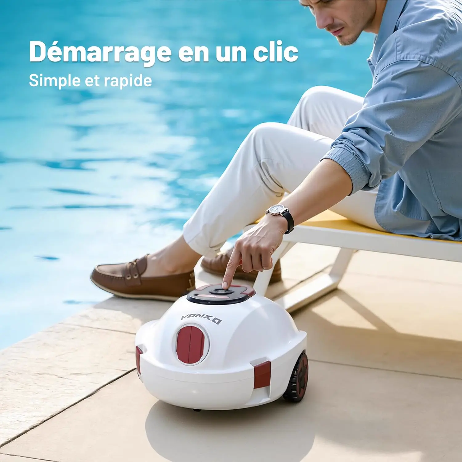 Robot piscine blanc 100 m² vue 6