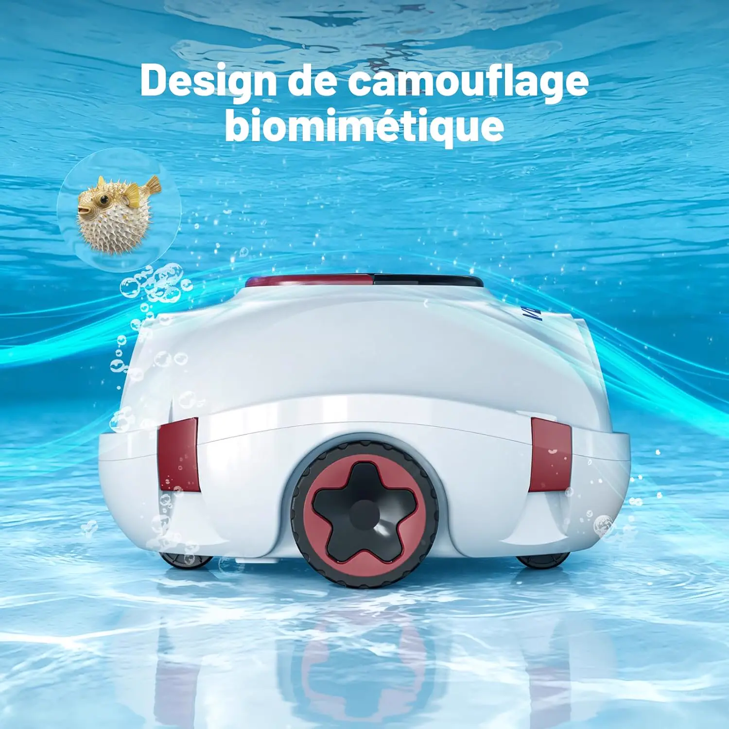Robot piscine blanc 100 m² vue 8