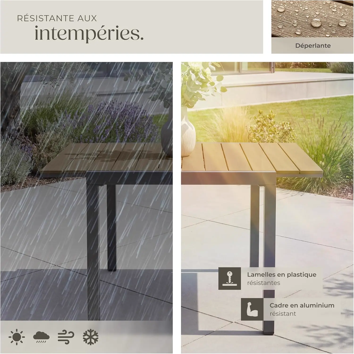 Table de jardin 6 places en aluminium vue 8