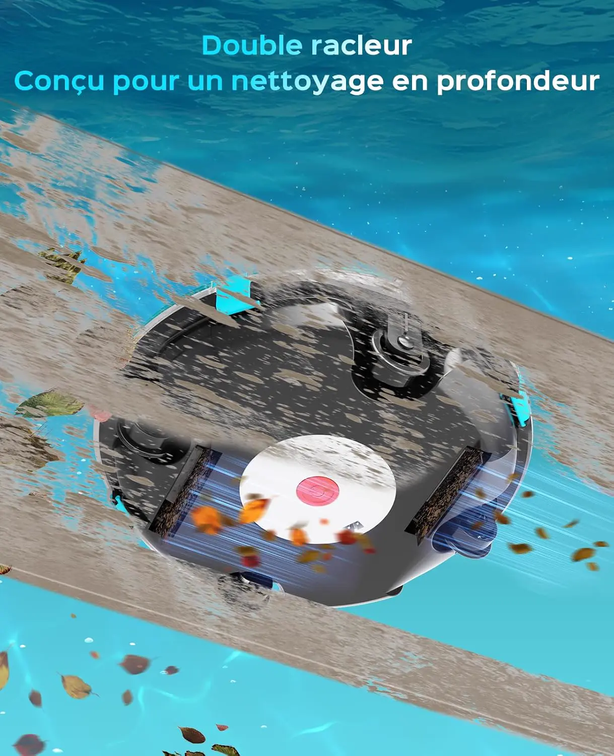 Robot piscine noir 60 m² vue 6