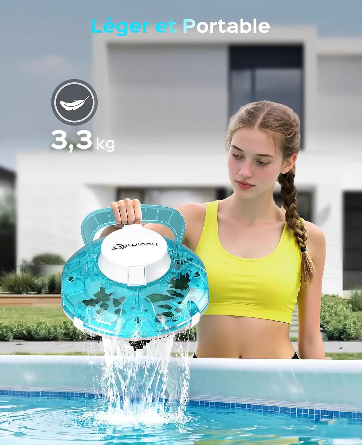 Robot piscine blanc 60 m² vue 7