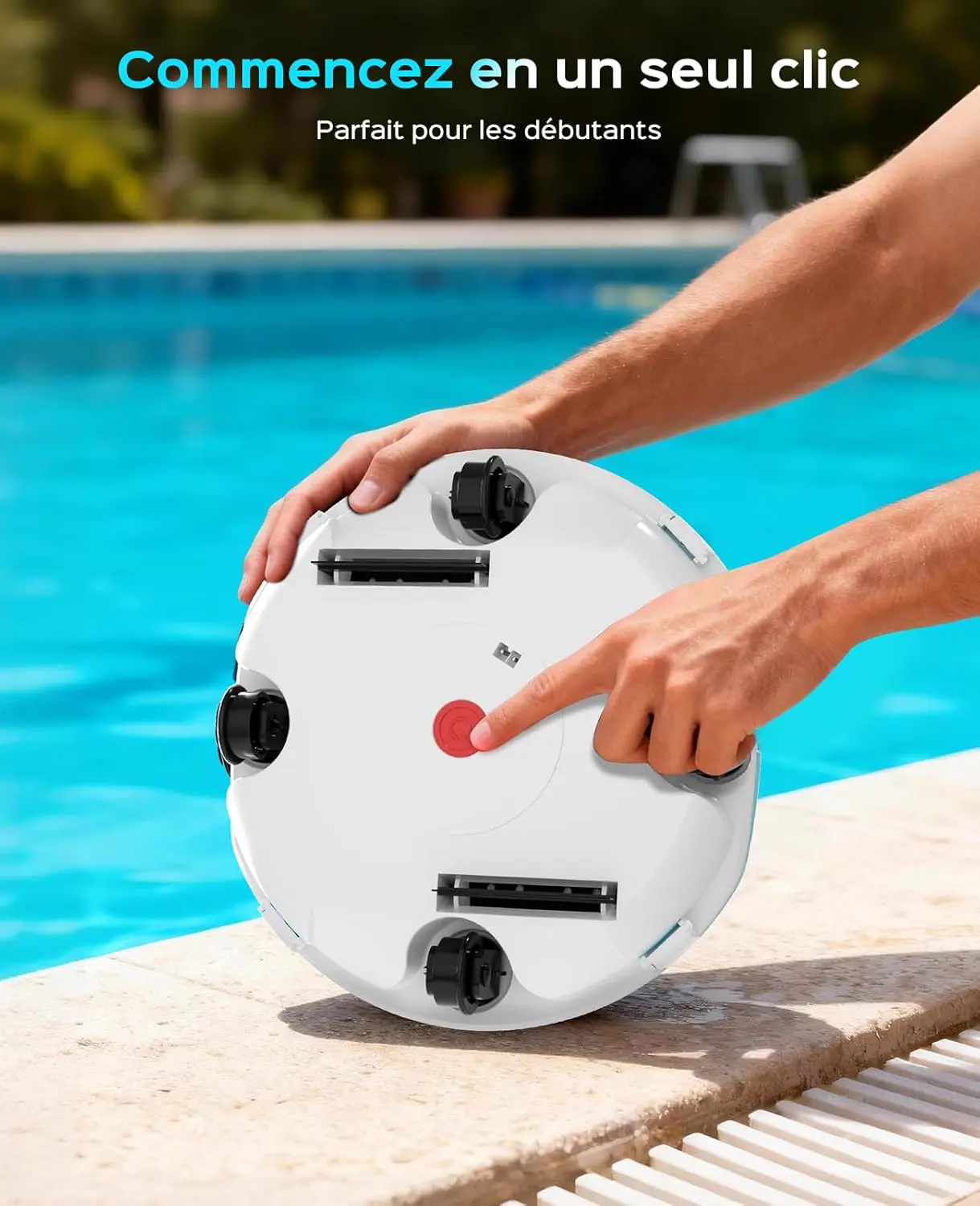 Robot piscine blanc 60 m² vue 8