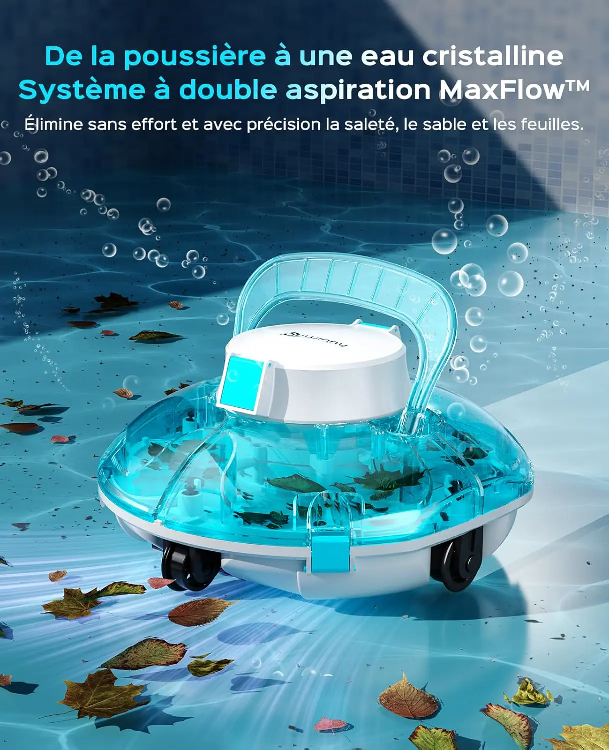 Robot piscine bleu vue 2