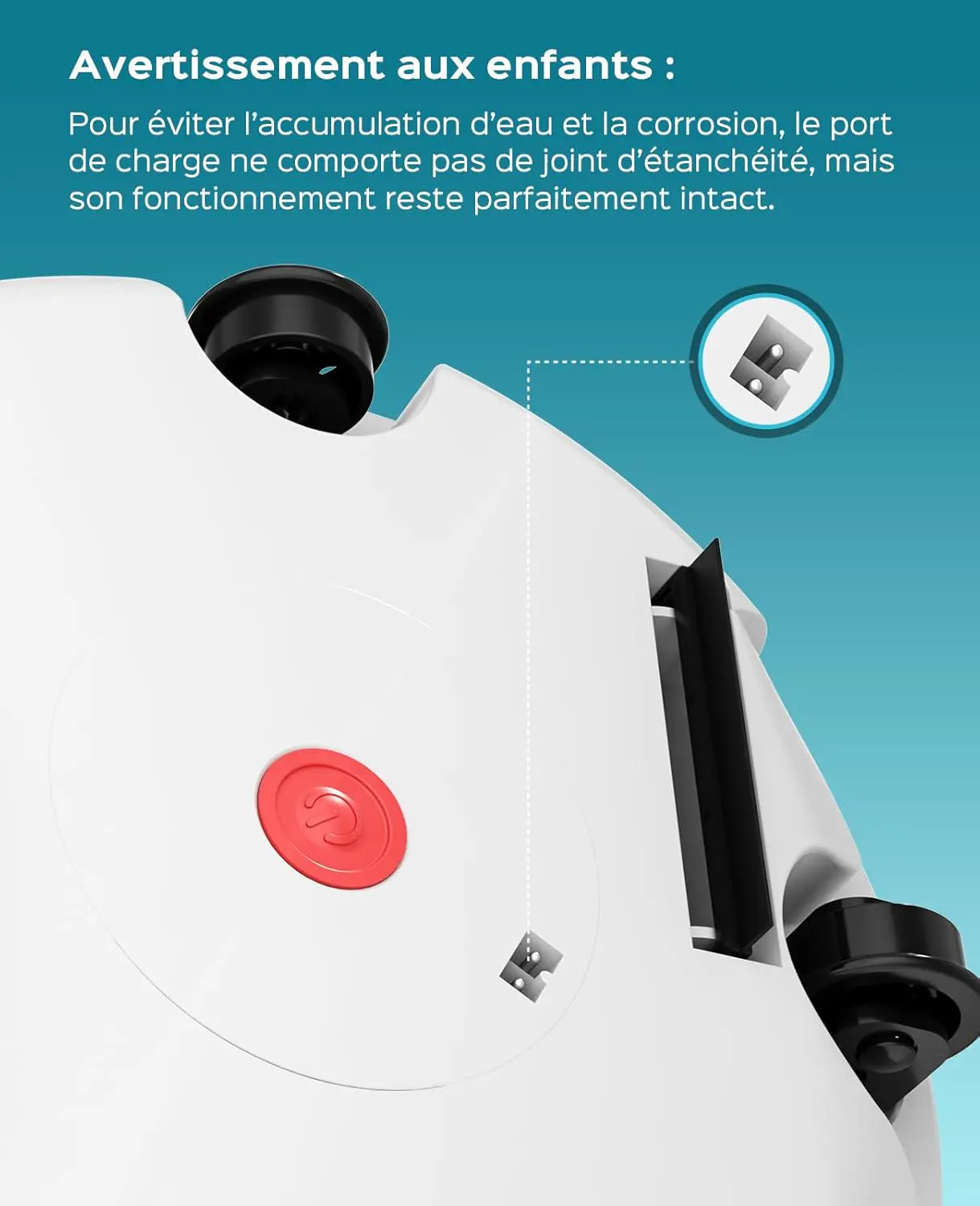 Robot piscine bleu vue 9