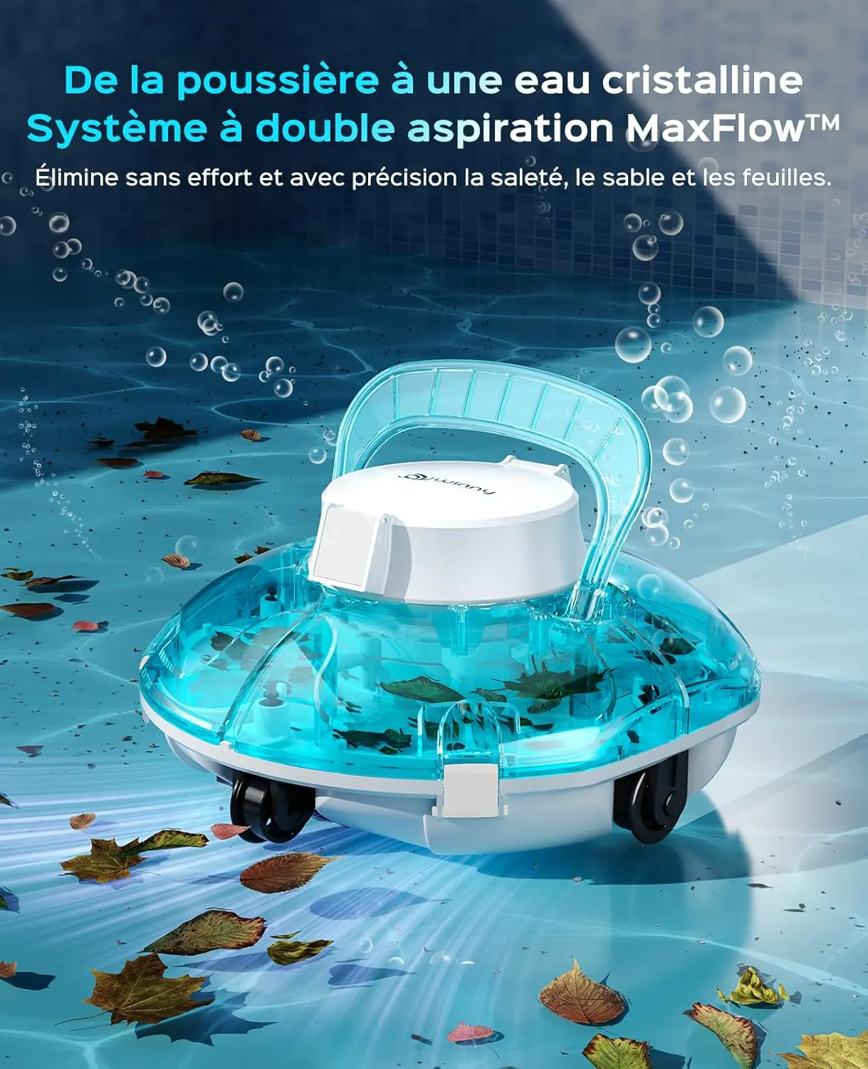 Robot piscine blanc vue 2
