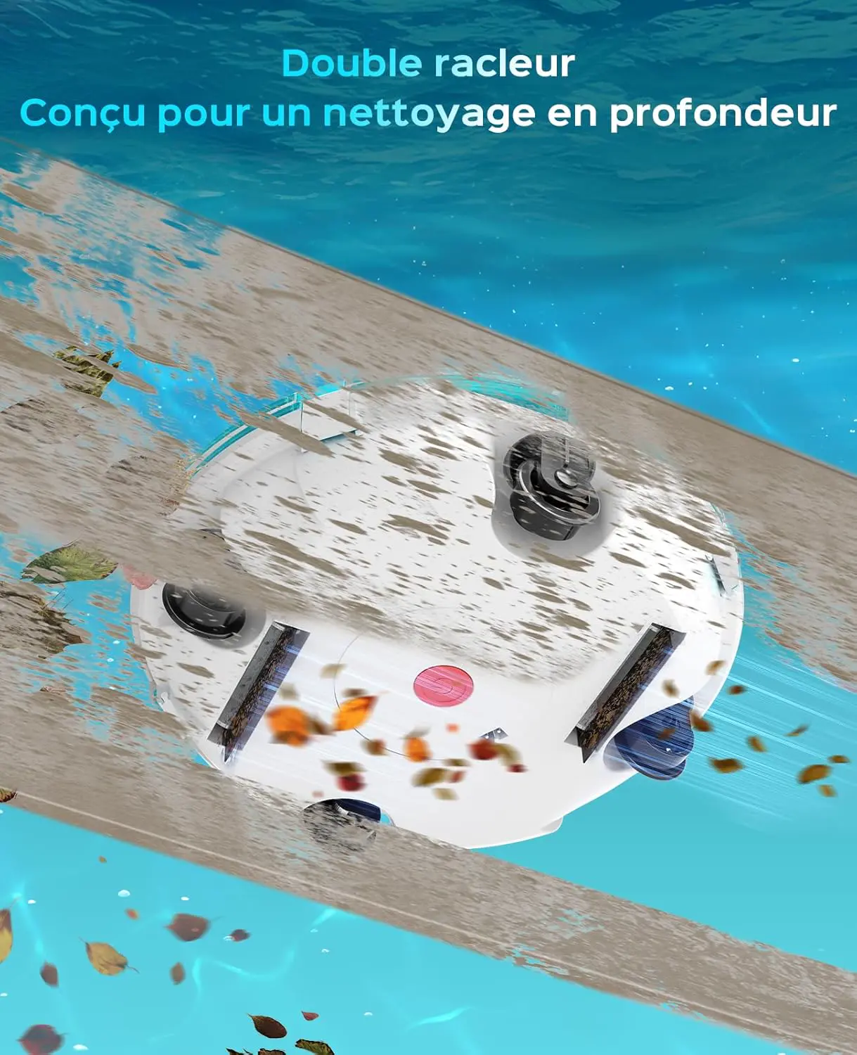 Robot piscine blanc vue 6