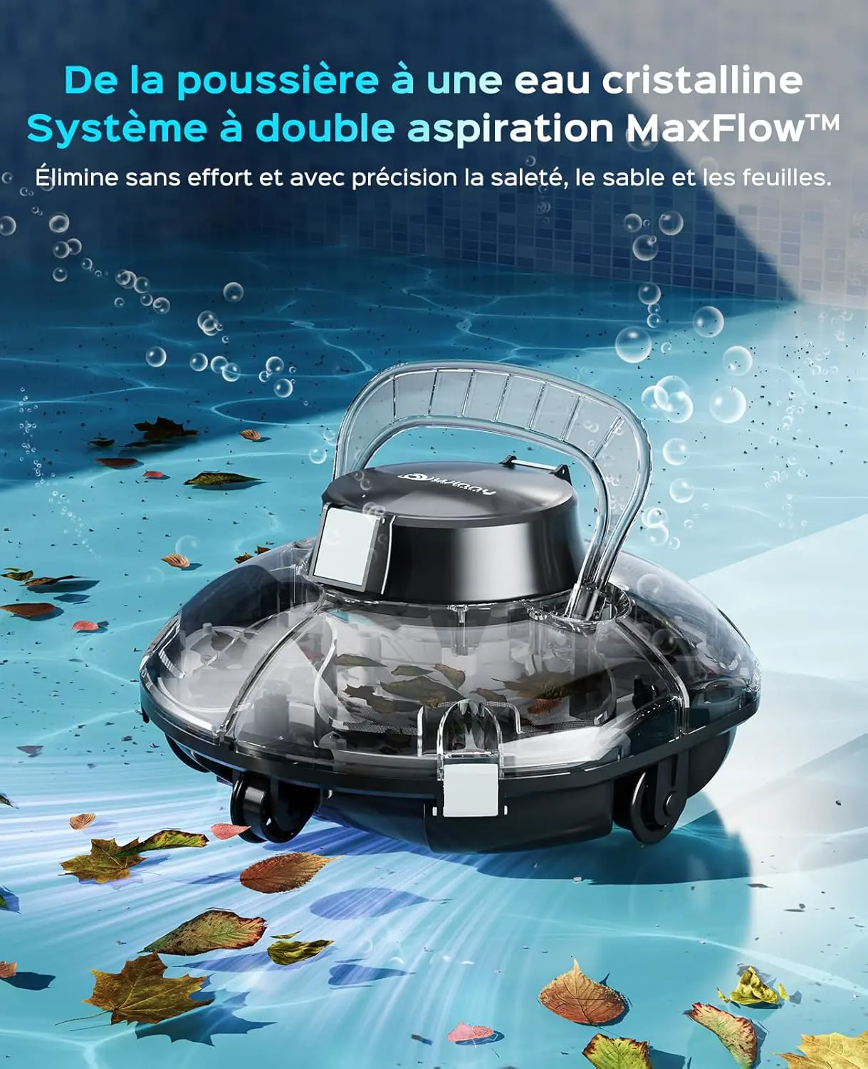 Robot piscine sable vue 2
