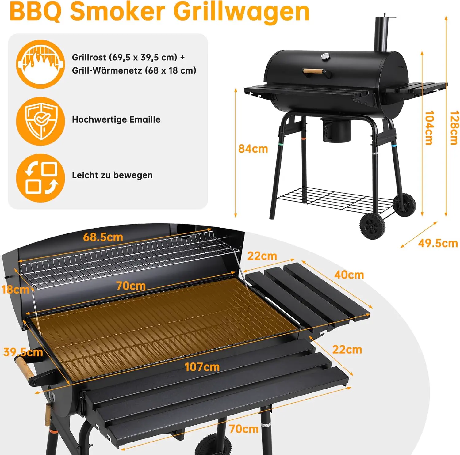 Barbecue à charbon 8 places en bois vue 2