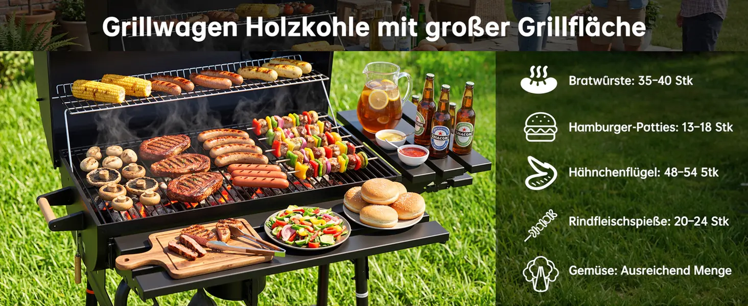 Barbecue à charbon 8 places en bois — contenu détaillé 3