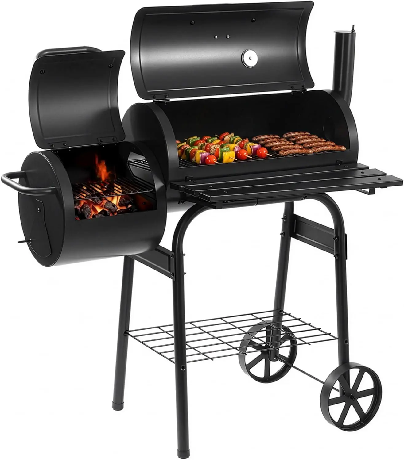 LEHMANN Barbecue Charbon de Bois et Fumoir 2 en 1