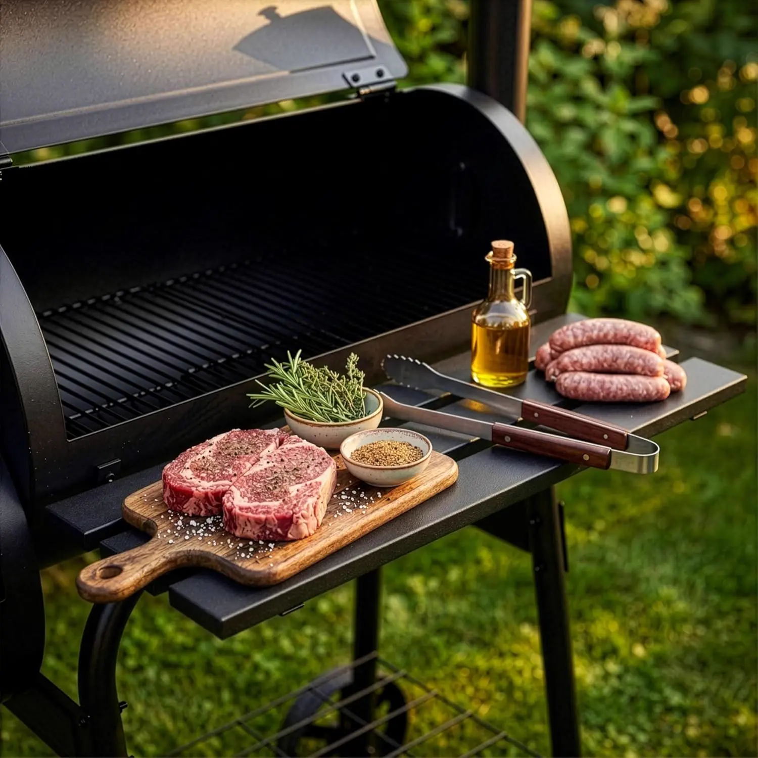 Barbecue à charbon en bois vue 6