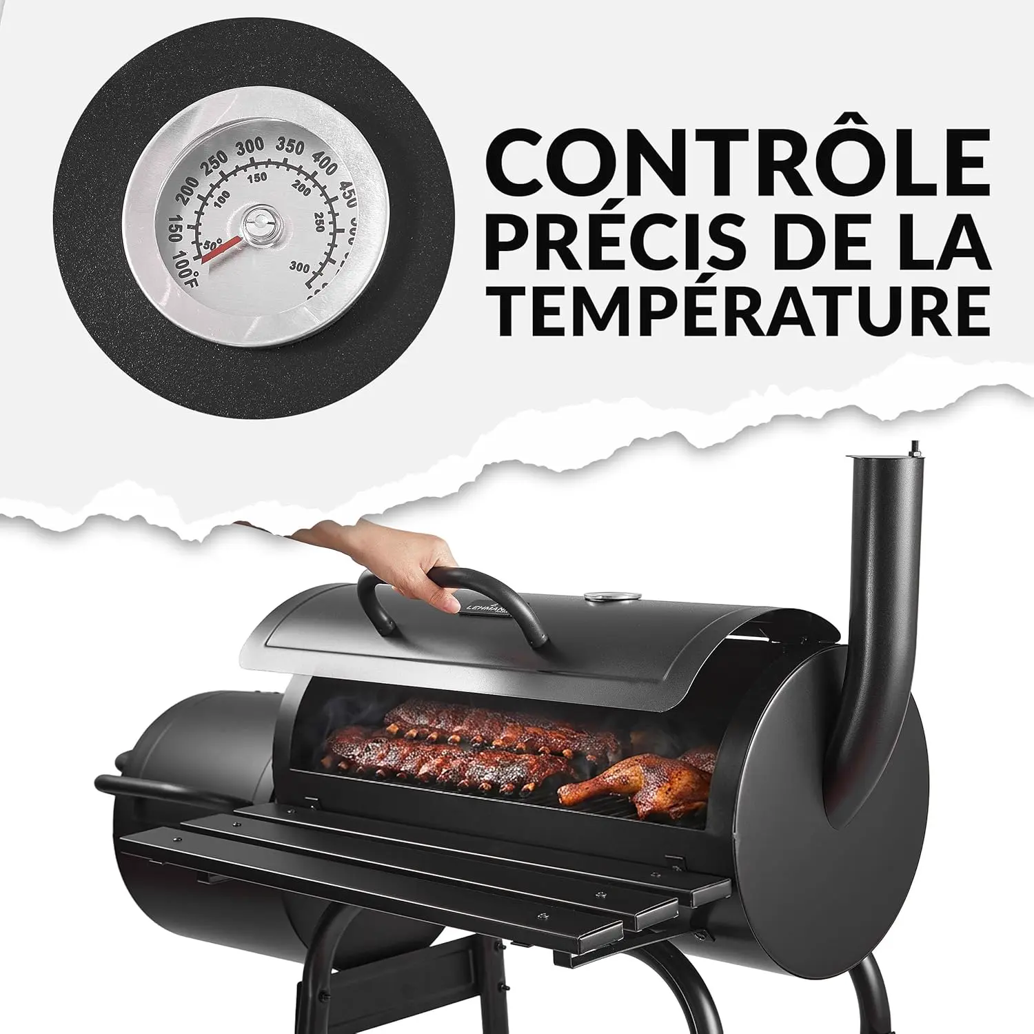 Barbecue à charbon en bois vue 7