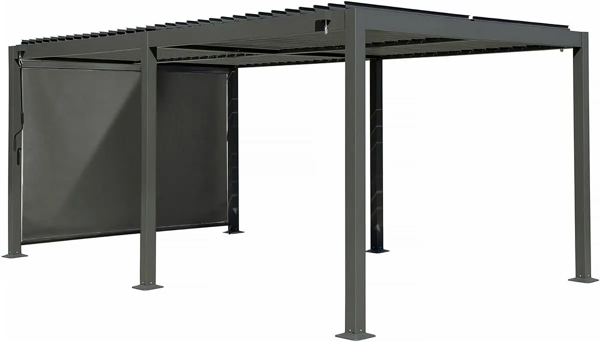 Pergola en aluminium gris 3x5 m vue 2