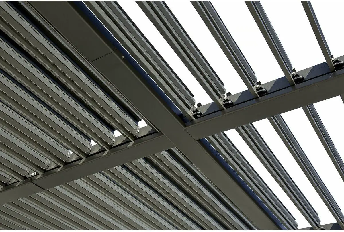 Pergola en aluminium gris 3x5 m vue 5