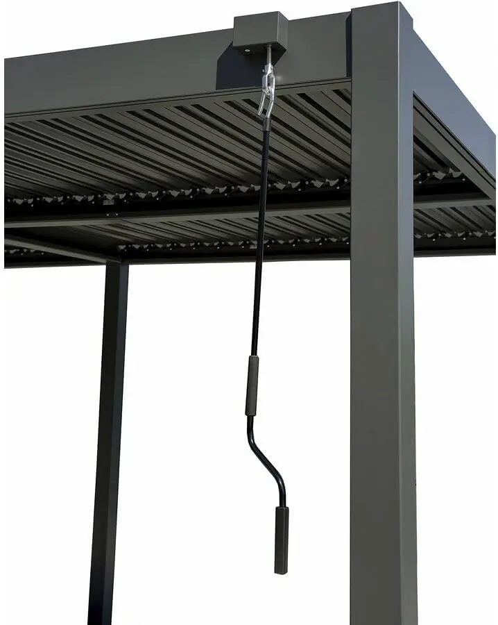 Pergola en aluminium gris 3x5 m vue 6